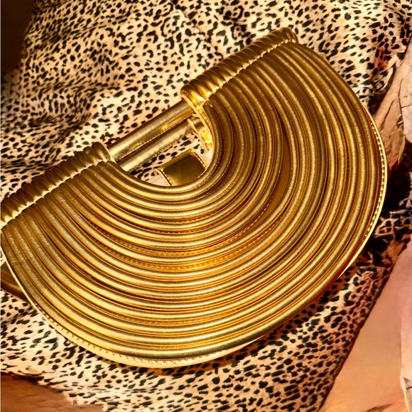 Noodle Clutch Bag in Gold - Picture 7 of 7